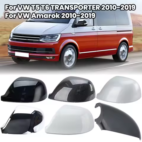 Side Rearview Mirror Cover Caps For VW T5 T6 TRANSPORTER VW Amarok 2010 2011-2020 With Buckle Door M