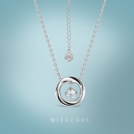 Mizuchol-สร้อยเงินแท้ชุบทองคำขาว Blue Ocean Necklace - พลอย Aquamarine