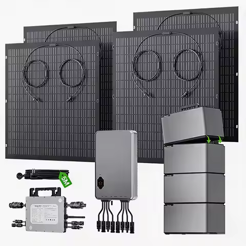 Solaranlage Komplett Balcony Solar System 1kW-6kW with Battery Micro Inverter Home PV System DIY Sol