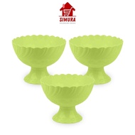 HIJAU 3PCS LARGE FRUIT BOWLS WITH GREEN LEGS GOLDEN SUNKIST (BB 7011 H) WHOLESALE