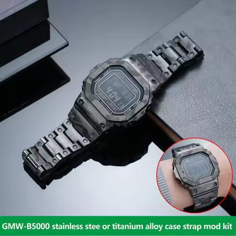 GMW-B5000 stainless steel case strap Mod kit for Casio watch GMW-B5000 series modified camouflage ti