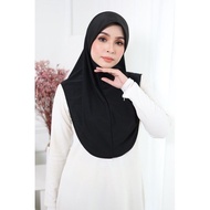 Tudung Sarung premium moscrepe awing scuba. Saiz M. Hitam
