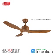 Acorn Creation DC-168 TWD | 42 &amp; 48 Inch Ceiling Fan | 20W LED Tri-Color | Free Decorative No Light Cover | Create Your Own Palette | SMART App