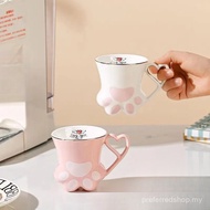 Cute 3D Cat-Paw Mug Couple Mug Birthday Gift Cartoon Porcelain Water Cup Drink Vessel