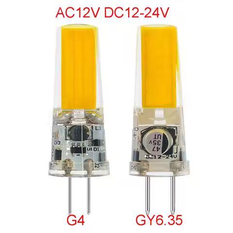 1PC DC12V 24V G4 GY6.35 Two Pin Plug 5w LED COB Bulb Chandelier Ceilling Small Lamp 3000k 4000k 6000
