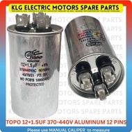 Topo aluminum capacitor 12+1.5uf 370v 440v water pump parts
