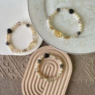 黃金貔貅改造珍珠彈性手鍊