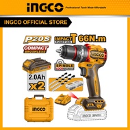 INGCO สว่านกระแทกไร้สาย 20V 66Nm CIDLI20668