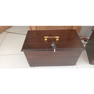 Genuine teak charity box measuring 22x40x22 cm