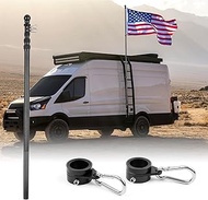 HIBLE RV Flag Pole 11 FT Carbon Fiber Flag Pole for RV Ladder, Jeep, Truck, Boat, Outside House, Tel