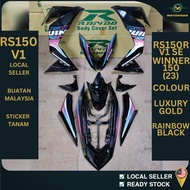 Rapido Cover Set Coverset Bodyset Assembly RS150R RS150 V1 V2 V3 SE Winner-150 (23) GOLD BLACK  Sticker Tanam