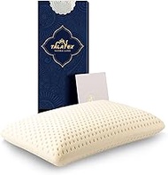 Talatex Talalay 100% Natural Premium Latex Pillow, Soft Pillow with Organic Pillowcase Helps Relieve Pressure, No Memory Foam Chemicals, Removable Tencel Cover (Queen (Pack of 1), Soft)