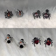 Dark spider web zircon ear bone nail Spider love Spider web zircon ear bone nail Niche Design Earrin