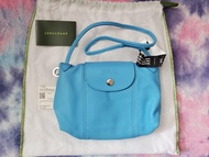 Longchamp le pilage cuir粉藍色小羊皮斜背包