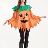Halloween Pumpkin Pancho Costume Cute Pumpkin Ghost Cloak Cape Trick-or-Treating Party Prop for Kids