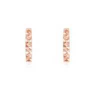 SK Jewellery Cutting Edge 14K Rose Gold Loca Hoop Earrings