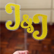 Glitter Wording Initial for Name Cake Topper | Personalize Names | Wedding Topper | Birthday Topper