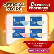 MEDICOS (NEW) HydroCharge Junior 4ply Surgical Face Mask has LOGO embossment (Assorted Color) 50’s