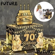 HL-FUTU Birthday Money Box, Paper 30th 40th 50th Cash Pull Gift Boxs, Fuuny Creative Birthday  Happy