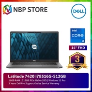 Dell Latitude 7420 I78516G-512GB 14'' FHD Laptop Carbon Fiber ( I7-1185G7, 16GB, 512GB SSD, Intel, W
