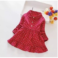 MERAH Imported children's dresses, red babydoll dresses for girls 1-4 years - 5XL