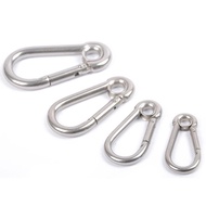 [Boutique1] M4 M5 M6 M7 M8 Stainless Steel Carabiner Carbine Snap Hook with Eyelet Spring Bule Key R