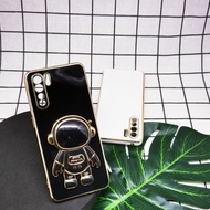 Mobile Case For Oppo Reno 3 Oppo A91 Cute Spaceman Stand Gold Accent I Cover Casing