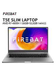 Firebat T5e 筆記型電腦,採用 Amd Ryzen7 4800h 處理器,16gb 記憶體,512gb Ddr4 Ram Ssd M.2 Pcie,15.6 英寸 1920×1080 Ips 顯示屏,2.4ghz/5ghz 雙頻 Wifi