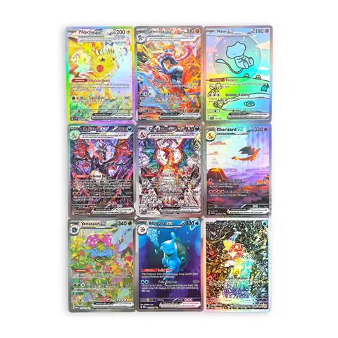 9PCS PTCG Pokemon English Card Pikachu Mew Charizard Magikarp EX Toys Hobbies Hobby Collectibles Gam