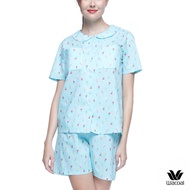 Wacoal Sleepwear ชุดนอนกันโป๊วาโก้ เสื้อคอฮาวาย แขนสั้น/กางเกงขาสั้น รุ่น WN9E01