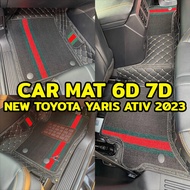 K-RUBBER พรมปูพื้นรถยนต์6D 7D NEW TOYOTA YARIS ATIV 2023 แถมฟรีที่หุ้มเข็มขัดนิรภัย มูลค่า 490 บาท (มี10สีให้เลือก)