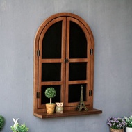 Fake Window Decoration Simulation American Country Vintage Old Blackboard Wall Hanging Storage Parti
