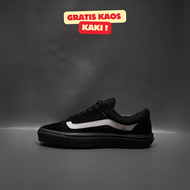 SEPATU VANS21 OLD SKOOL VAULT OG HITAM POLOS LIST PUTIH KANVAS 36-43