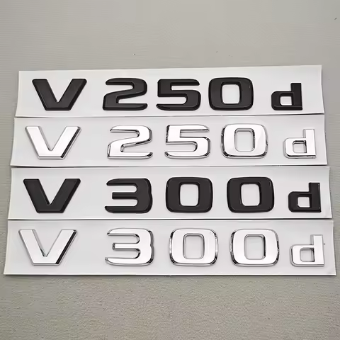 3D ABS Car Letters Sticker Logo V250d V300d Rear Trunk Badge Emblem Decal For Mencedes Menz V Class 