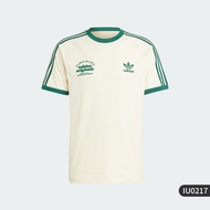 เสื้อยืด Adidas ใบไม้สามใบแท้แขนสั้นกีฬาของผู้ชายเสื้อยืด IU0217