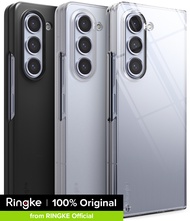 Ringke เคสบางเข้ากันได้กับ Samsung Galaxy Z Fold 5 Premium Hard โปร่งใสบางโพลีคาร์บอเนตน้ำหนักเบาป้องกันโทรศัพท์สำหรับ Samsung Z พับ5 5G ด้วยสายรัดข้อมือ
