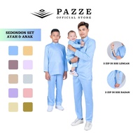 Pazze Baju Melayu Modern Slim Fit Satin Matte Sedondon Series | Baby Blue Dusty Purple Nude Violet P