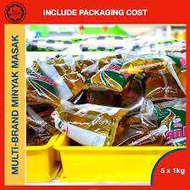 Minyak masak paket 5 x 1kg with bubble wrap & high quality box