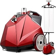 GeRRiT Garment Steamer Professional 2200-Watts Full Size Garment and Fabric Steamer with Screen, Red