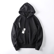 UNIQLO เสื้อเจอร์ซีย์เดี่ยวมีฮู้ดผ้าคอตตอนห้องลองเสื้อย้อนยุคเสื้อเจอร์ซีย์สำหรับผู้ชายและผู้หญิงนำเ