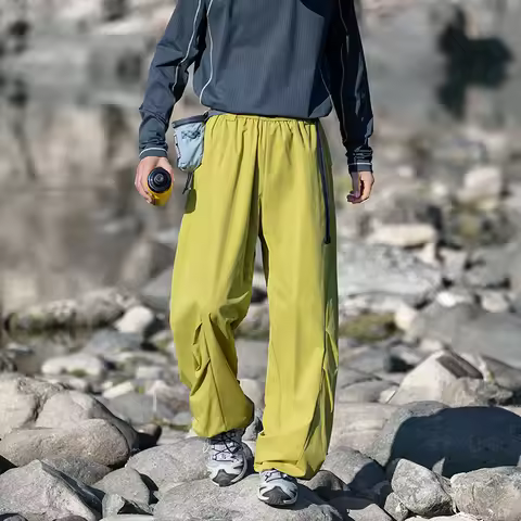 CHRLCK Men's Waterproof Hiking Cargo Pants Breathable Fashion Cargo Pants Autumn Trousers Fishing Ca