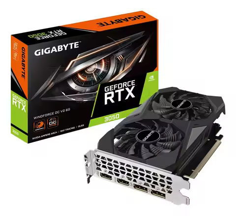 Graphics Card Gigabyte RTX 3050 WINDFORCE OC 6GB V2