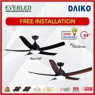 [FREE INSTALLATION] DAIKO Nara 54'' DC Ceiling Fan (with Tri-Color Light and Remote)