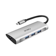WIWU ALPHA A631STR (6 IN 1) Solid USB C Adapter High Quality CNC Cut - Genuine Product