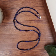 TEMU นี่คือสร้อยคอประดับลูกปัดยาว ทำจากหินลาบิสธรรมชาติ ขนาด 85 ซม. มีหัวล็อคสีเงิน ดีไซน์หรูหราและท