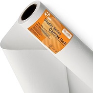 36 Inch x 20 Feet Primed Cotton Canvas Rolls for Painting - Ready to Stretch Canvas Material for Acr