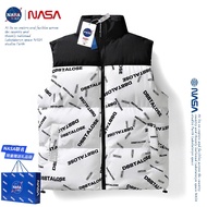 Nasa อย่างเป็นทางการ  ผู้ชาย หนาขึ้น บุขนเป็ดผ้าฝ้าย เสื้อกั๊ก ฤดูใบไม้ร่วง ฤดูหนาว อุ่น ไม่มีแขนไหล