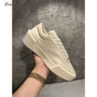 Trek.Men Shoes Men Shoes Casual Sports Shoes Stitching Pure Leather White Shoes Men FOG Low-Top Shoe