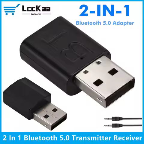 2 in 1 USB Bluetooth 5.0 Adapter Bluetooth Receiver USB Dongle Adapter Bluetooth 5.0 Audio Adapter T