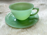 1950-60 Vintage Fire King Jadeite Jane Ray Tea Cup & Saucer